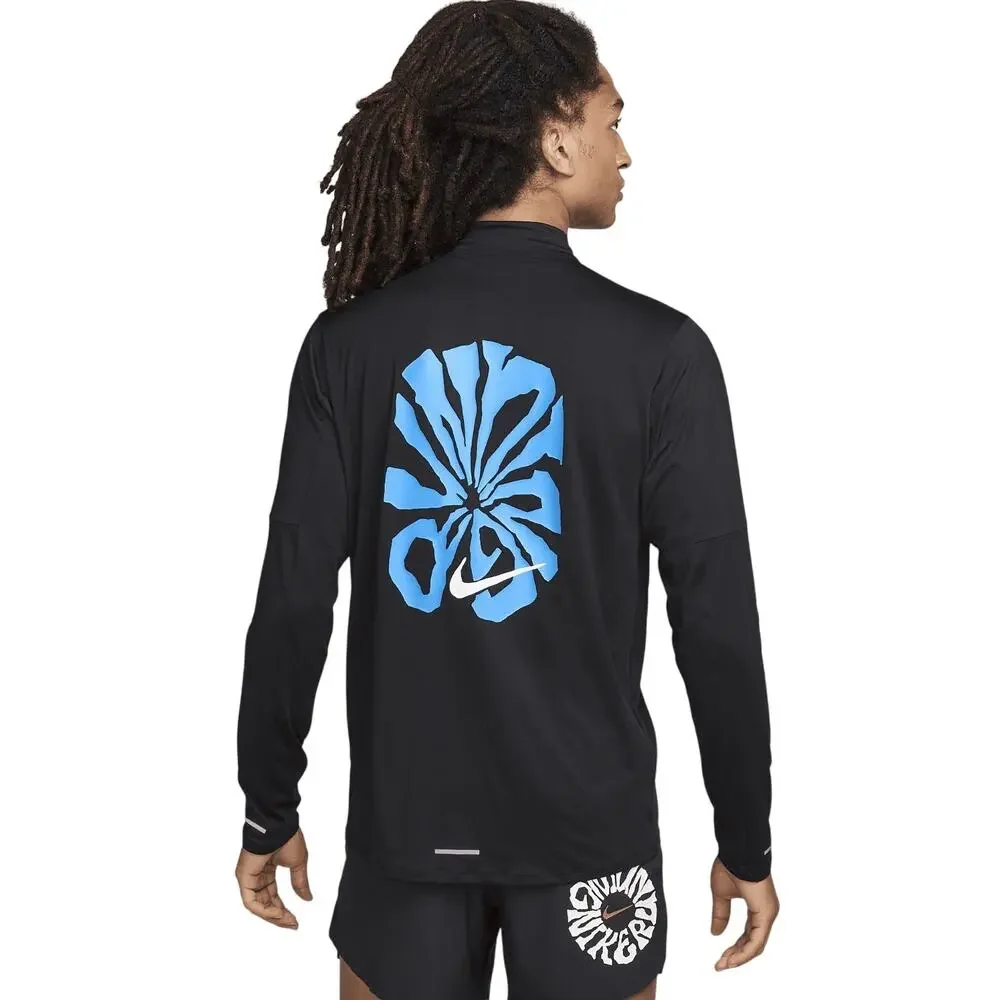 Nike Element Run Energy Dri-FIT Quarter Zip Running Top, Black, Men's Small